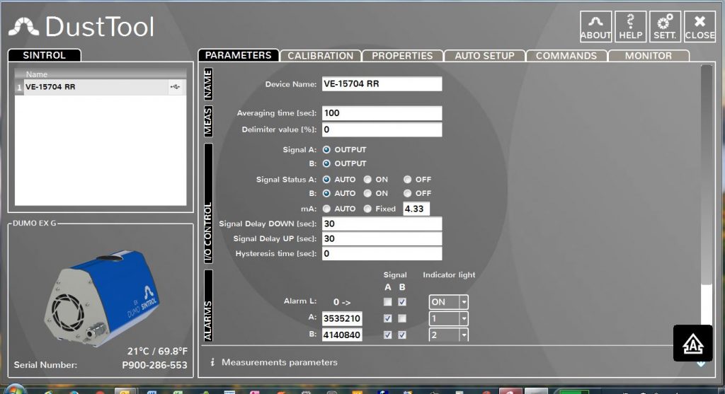 Ambient Dust Monitor Software - Tecnova HT - Industrial Process Control ...
